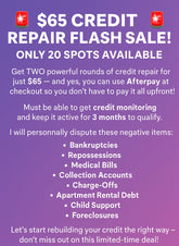 $65 CREDIT REPAIR DEAL (include 2 rounds)